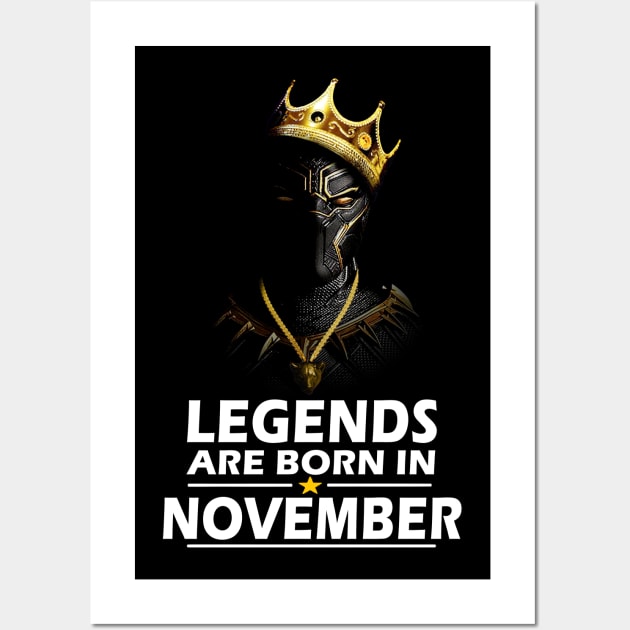 Legends Are Born In November Birthday Gift For Lover Panther Wall Art by darius2019